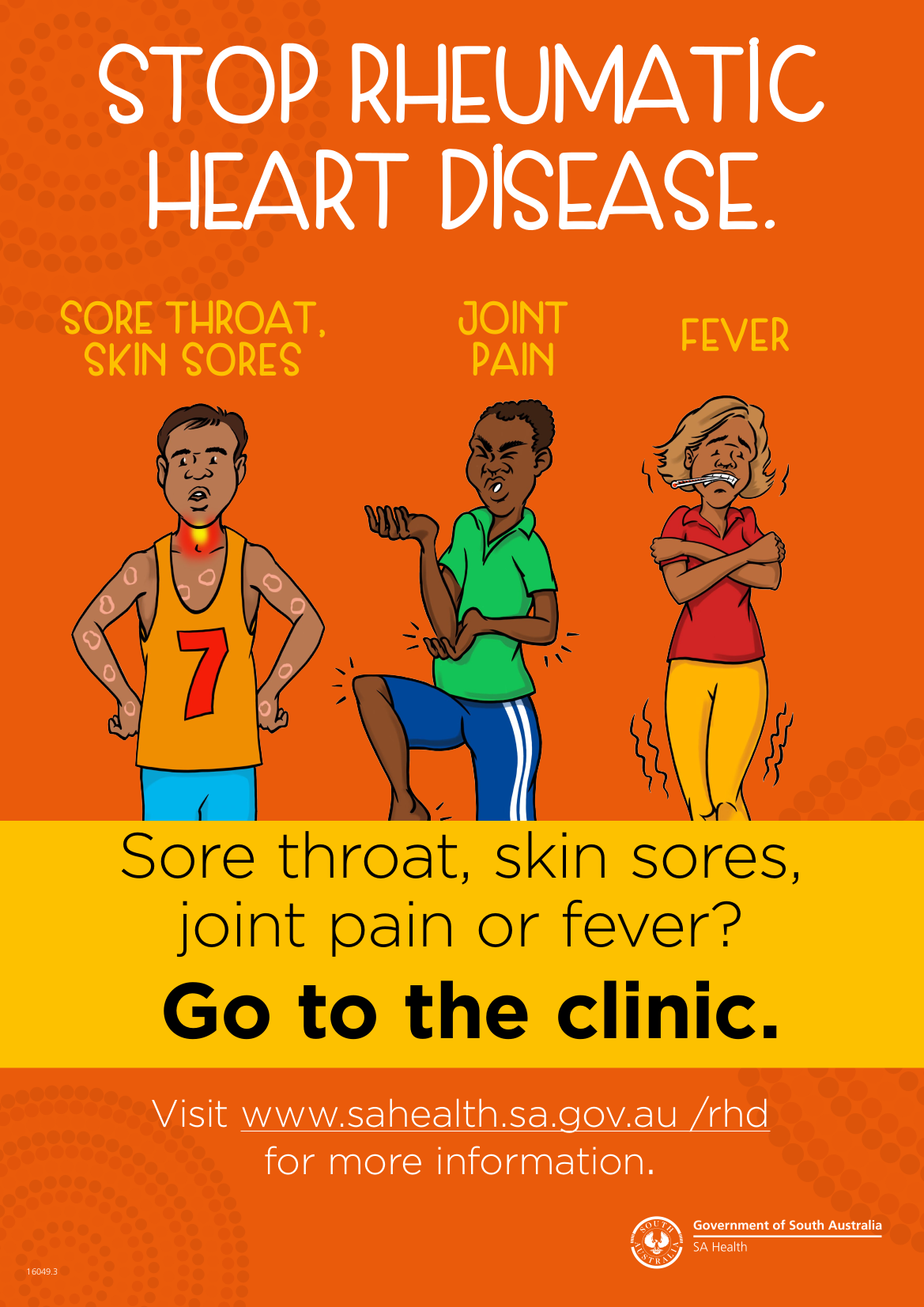 This poster highlights relevant group A streptococcal infections and the common symptoms of acute rheumatic fever.