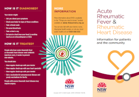 This easily understandable factsheet provides a brief overview on the prevention, diagnosis and management of acute rheumatic fever and rheumatic heart disease.