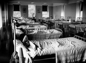 A view of beds in the Irvington Home (USA) for rheumatic fever. 